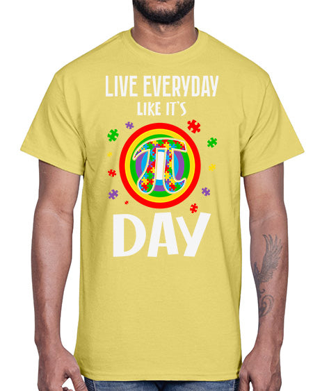 pi day autism puzzle math 111#- autism- Cotton Tee