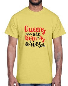 queens Are Born As Aries 384#- aries- Cotton Tee