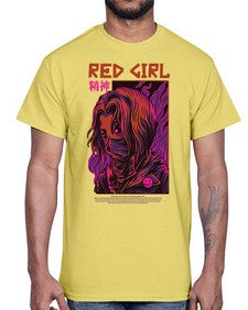 red girl feuaf 1012#- art pop art- Cotton Tee