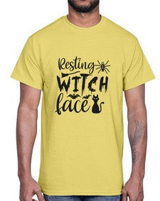 resting witch face 24#- witch- Cotton Tee