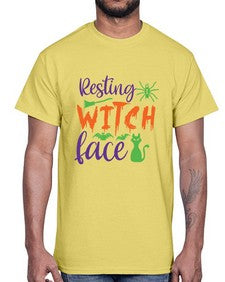 resting witch face 26#- witch- Cotton Tee