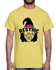resting witch face 27#- witch- Cotton Tee