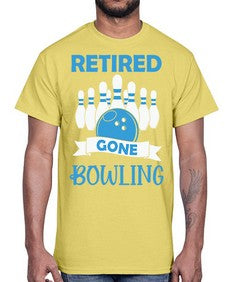 retired gone bowling bowlers 830#- bowling- Cotton Tee