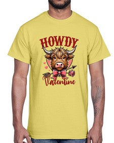 retro vintage howdy valentine bow 1016#- western- Cotton Tee