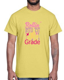 rollin into first grade 776#- first grade- Cotton Tee