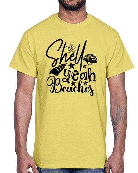 shell yeah beaches Style 75#- summer- Cotton Tee