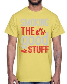 smoking the good stuff 404#- bbq- Cotton Tee