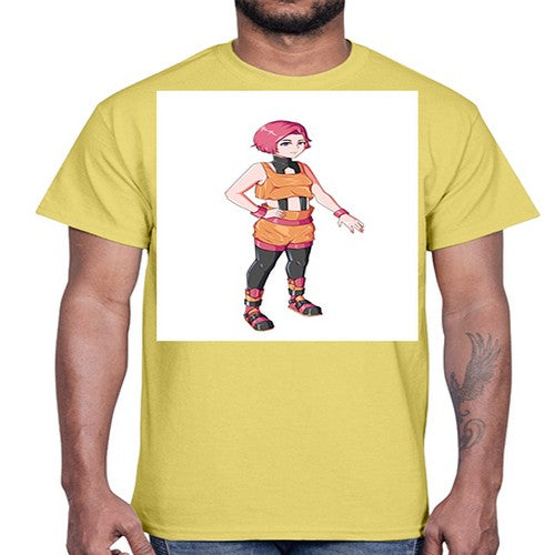street girl wear orange outfit16#- anime- Cotton Tee