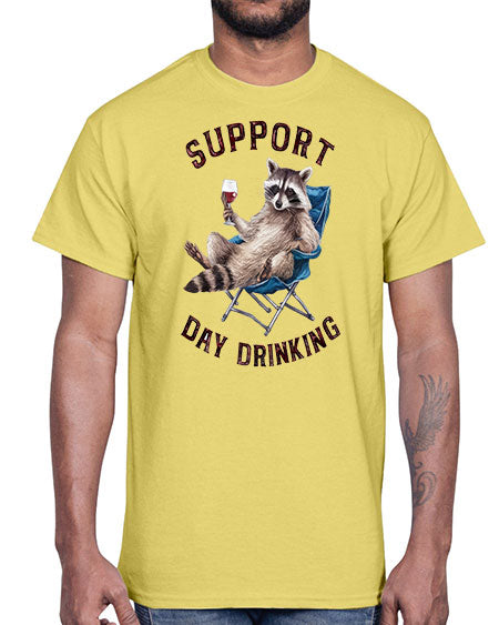 support day drinking 67#- raccoon- Cotton Tee