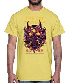 the cat monster gdkkj 1148#- art pop art- Cotton Tee