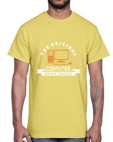 the original computer print delete 12#- computer- Cotton Tee