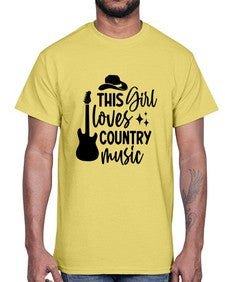 this girl loves country music 1163#- western- Cotton Tee