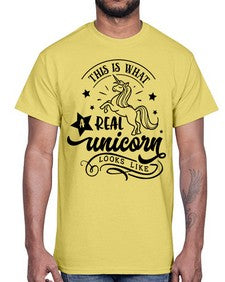 this is what a real unicorn black 436#- unicorn- Cotton Tee