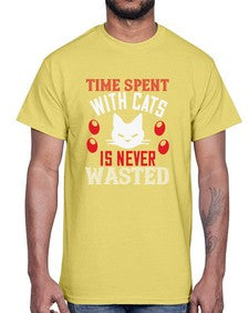 time spend with cat is never wasted Style 120#- cats- Cotton Tee