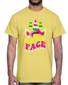 unicorn face 459#- unicorn- Cotton Tee
