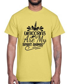 unicorns are my spirit animal 525#- unicorn- Cotton Tee