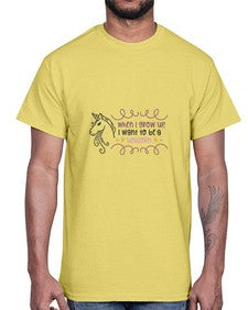 when i grow up i want to be a unicorn 554#- unicorn- Cotton Tee