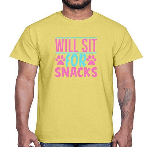 will sit for snacks Style 57#- dogs- Cotton Tee