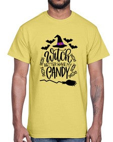 witch better have my candy 17#- witch- Cotton Tee