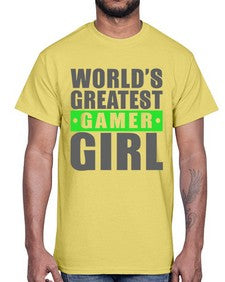 worlds greatest gamer girl 166#- video games- Cotton Tee