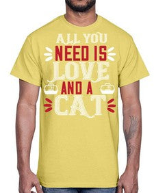 all you need is love Style 27#- cats- Cotton Tee