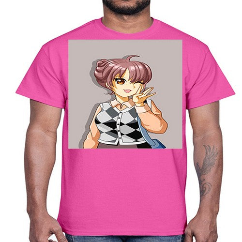 A cute girl 145#- anime- Cotton Tee