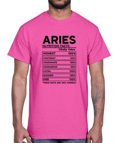 Aries Nutrition Facts 97#- aries- Cotton Tee