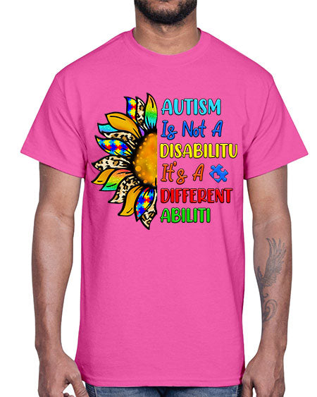 Autism is not a disabilitu its a different abiliti- autism- Cotton Tee