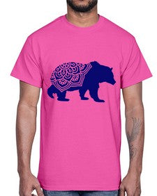 BearMandala 253#- mandala- Cotton Tee