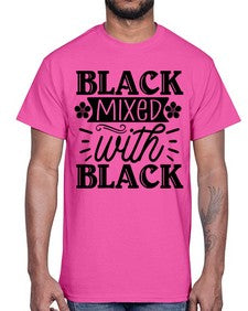 Black mixed with black Style 56#- black girls or women- Cotton Tee