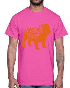 BulldogMandala 281#- mandala- Cotton Tee