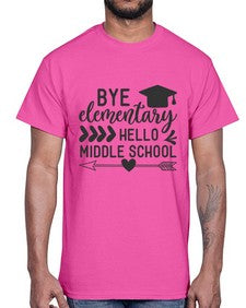 Bye elementary hello middle school 31#- eighth grade- Cotton Tee