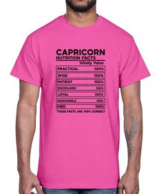Capricorn Nutrition Facts 185#- capricorn- Cotton Tee