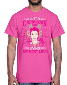 Capricorn chick 193#- capricorn- Cotton Tee