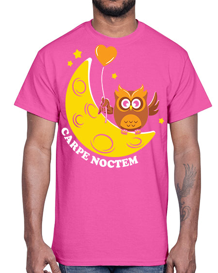 Carpe Noctem Moon Stars Owl A TurtleRabbit 1#- owl- Cotton Tee