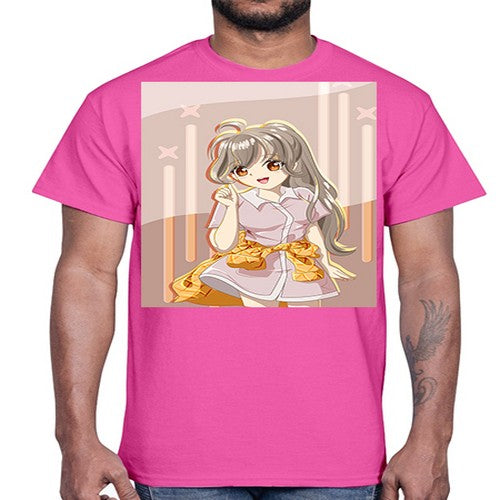 Cute and happy girl with picnic outfit 10#- anime- Cotton Tee