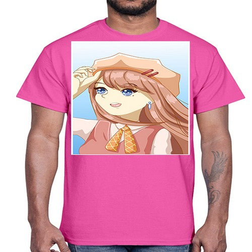 Cute beautiful and funny girl with hat 66#- anime- Cotton Tee