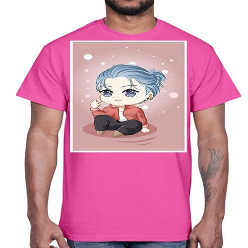Cute little boy silver hair 78#- anime- Cotton Tee