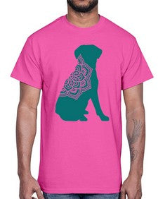 DogMandala 381#- mandala- Cotton Tee
