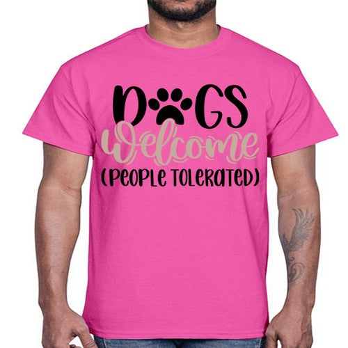Dogs Welcome Style 21#- dogs- Cotton Tee
