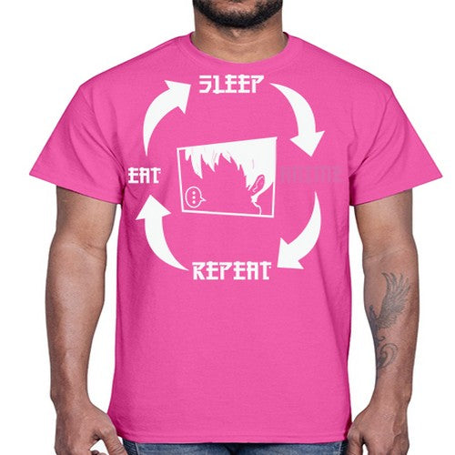 Eat Sleep Anime Repeat Anime Anime 226#- anime- Cotton Tee