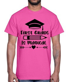 First Grade Is Magical 141#- first grade- Cotton Tee