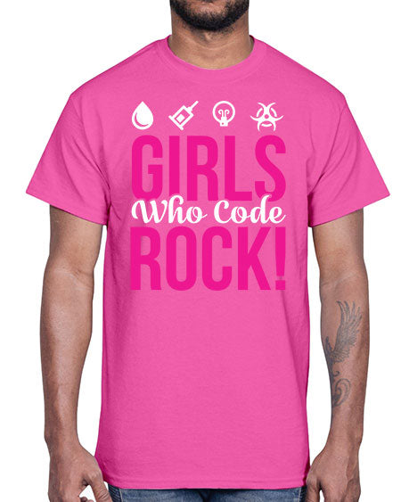 Girls Who Code Rock 247#- general science- Cotton Tee