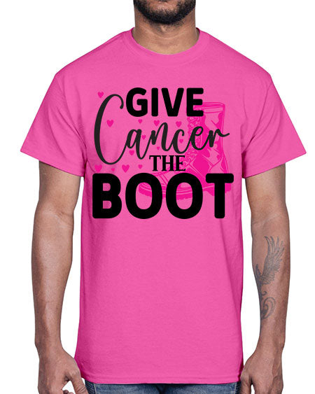 Give Cancer the Boot 24#- breast cancer- Cotton Tee