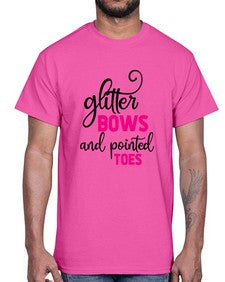 Glitter bows and pointed toes 127#- ballet- Cotton Tee
