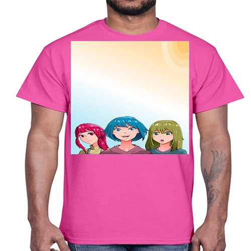 Happy three friend 20#- anime- Cotton Tee