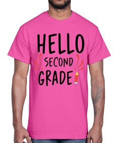 Hello Second Grade 327#- second grade- Cotton Tee