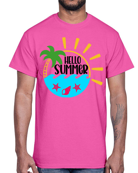 Hello Summer Style 40#- summer- Cotton Tee