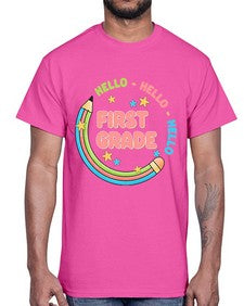 Hello first Grade Pencil 278#- first grade- Cotton Tee