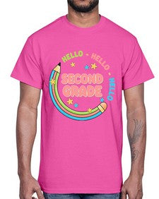 Hello second Grade Pencil 328#- second grade- Cotton Tee